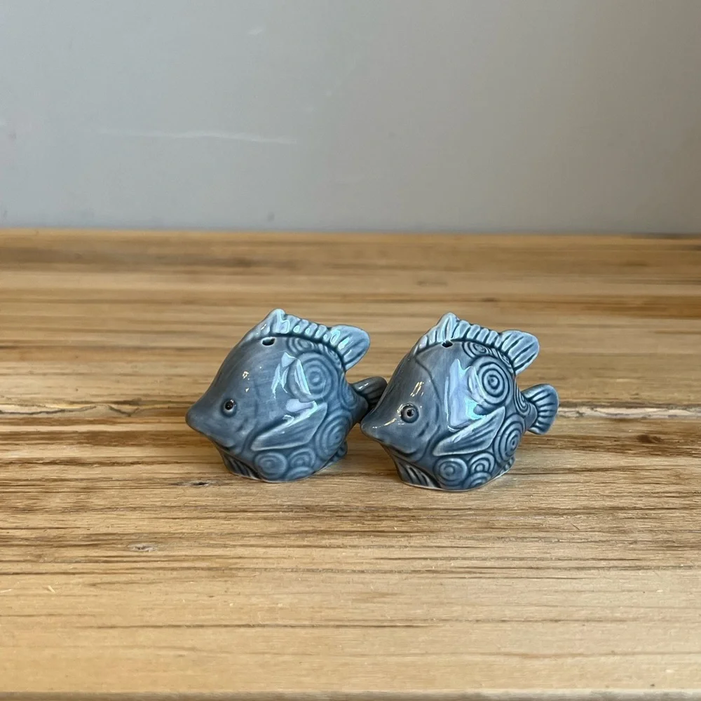 Ceramic Fish Salt And Pepper Shakers-NWOT
